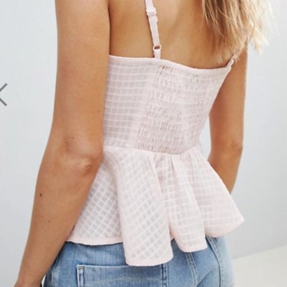 ASOS Tie Front Pink Crop Top - Picture 3 of 8